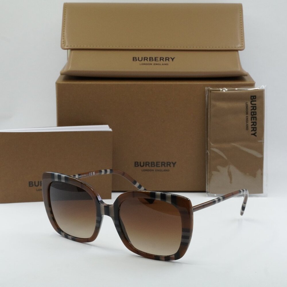 Burberry BE4323 400513 Square Women Sunglasses - Check Brown / Brown